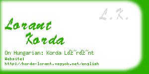 lorant korda business card
